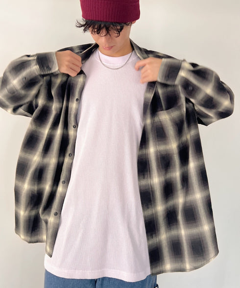PRO CLUB (プロクラブ) / ヘビーウェイト サーマル ワッフル ロンT 8.1オンス / Heavyweight Cotton Long Sleeve Thermal Top | IM2213017 | ホワイト