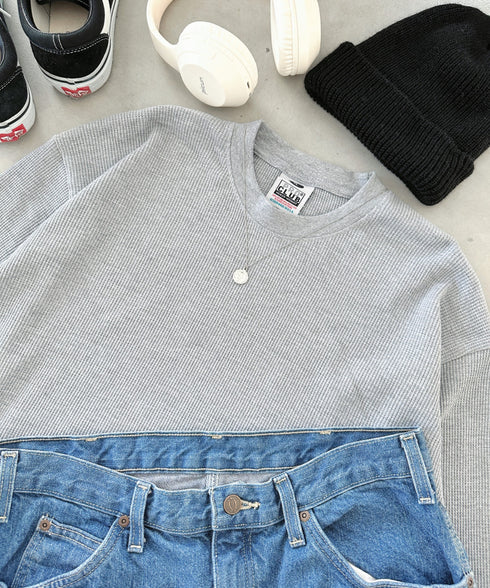 PRO CLUB (プロクラブ) / ヘビーウェイト サーマル ワッフル ロンT 8.1オンス / Heavyweight Cotton Long Sleeve Thermal Top | IM2213017 | グレー