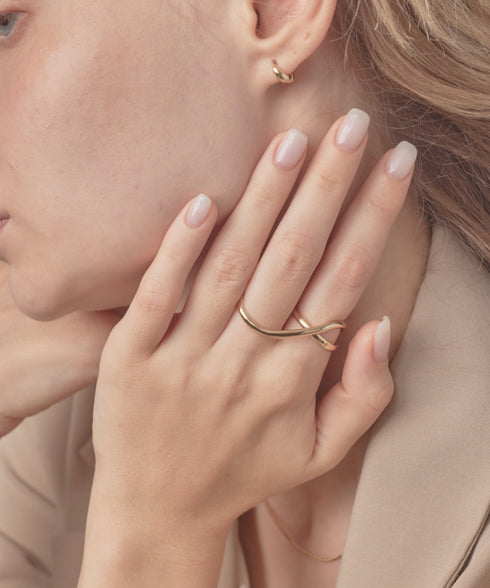 2WAYダブルフィンガーリング/double finger ring | IS4213056 | ゴールド