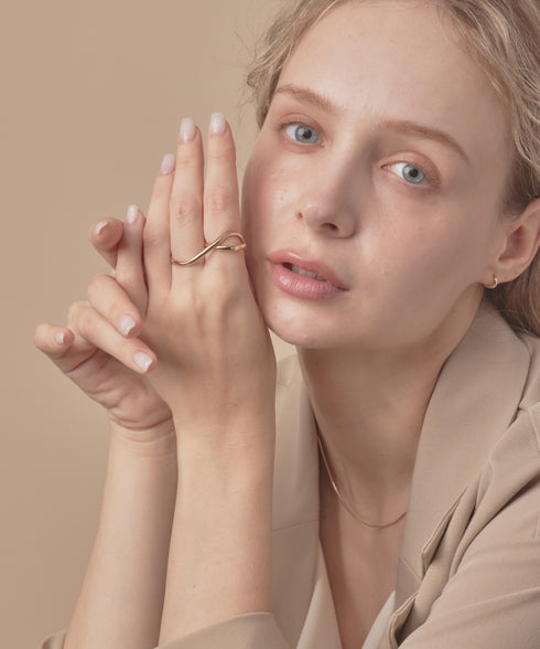 2WAYダブルフィンガーリング/double finger ring | IS4213056 | ゴールド