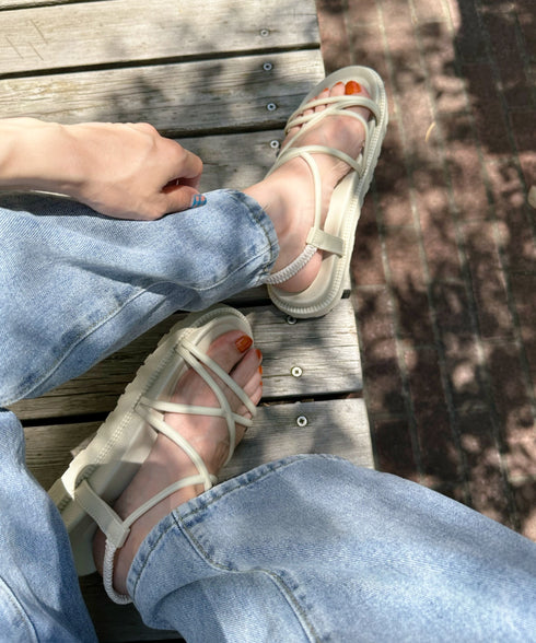 クロスストラップ厚底サンダル | EV2221378 | アイボリー