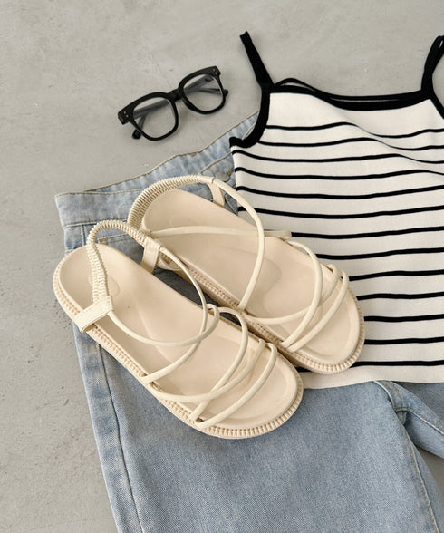 クロスストラップ厚底サンダル | EV2221378 | アイボリー