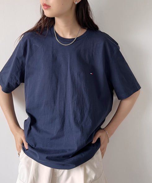 TOMMY HILFIGER(トミーヒルフィガー) / Core Flag Tee フラッグロゴ刺繍 半袖 Tシャツ | IL2222012 | ネイビー