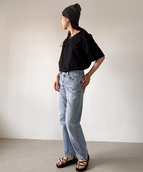 TOMMY HILFIGER(トミーヒルフィガー) / Core Flag Tee フラッグロゴ刺繍 半袖 Tシャツ | IL2222012 | ブラック