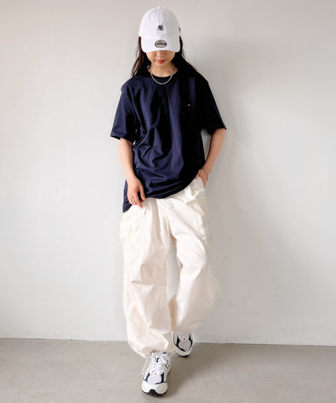 TOMMY HILFIGER(トミーヒルフィガー) / Core Flag Tee フラッグロゴ刺繍 半袖 Tシャツ | IL2222012 | ネイビー