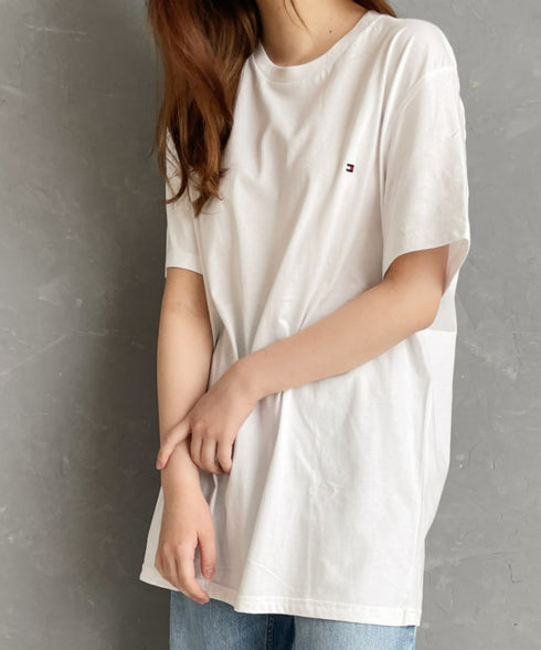 TOMMY HILFIGER(トミーヒルフィガー) / Core Flag Tee フラッグロゴ刺繍 半袖 Tシャツ | IL2222012 | ホワイト