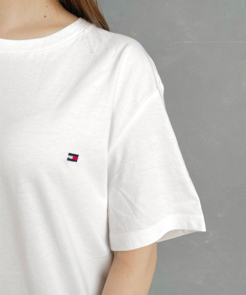 TOMMY HILFIGER(トミーヒルフィガー) / Core Flag Tee フラッグロゴ刺繍 半袖 Tシャツ | IL2222012 | ホワイト