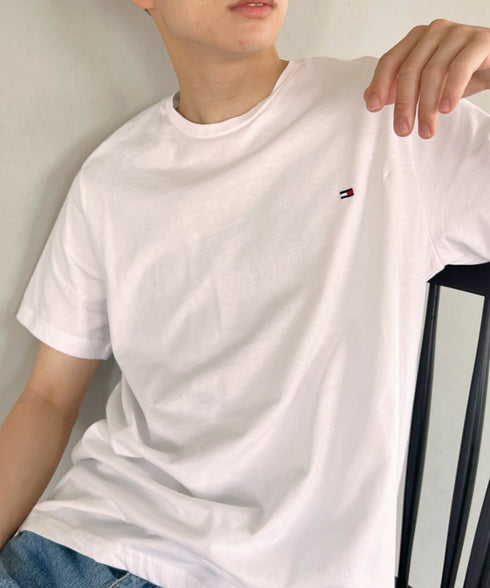 TOMMY HILFIGER(トミーヒルフィガー) / Core Flag Tee フラッグロゴ刺繍 半袖 Tシャツ | IL2222012 | ホワイト