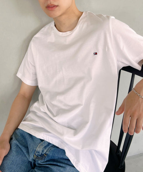 TOMMY HILFIGER(トミーヒルフィガー) / Core Flag Tee フラッグロゴ刺繍 半袖 Tシャツ | IL2222012 | ホワイト