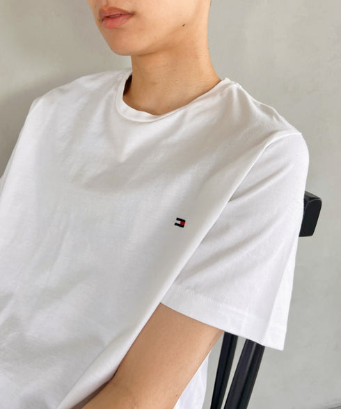 TOMMY HILFIGER(トミーヒルフィガー) / Core Flag Tee フラッグロゴ刺繍 半袖 Tシャツ | IL2222012 | ホワイト