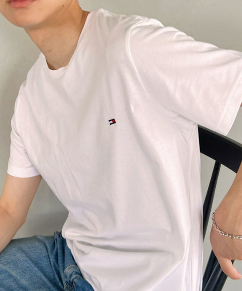 TOMMY HILFIGER(トミーヒルフィガー) / Core Flag Tee フラッグロゴ刺繍 半袖 Tシャツ | IL2222012 | ホワイト