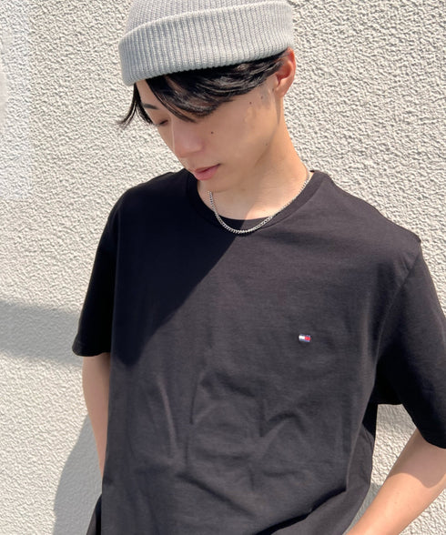 TOMMY HILFIGER(トミーヒルフィガー) / Core Flag Tee フラッグロゴ刺繍 半袖 Tシャツ | IL2222012 | ブラック