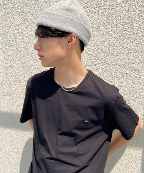 TOMMY HILFIGER(トミーヒルフィガー) / Core Flag Tee フラッグロゴ刺繍 半袖 Tシャツ | IL2222012 | ブラック