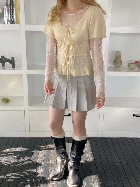 リボンパフスリーブ半袖ニット | SL2252613 | イエロー