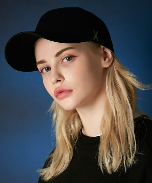 VARZAR(バザール)/Stud logo over fit ball cap/スタッズ ロゴ オーバーフィット ベースボール キャップ | IL5221041 | ブラック