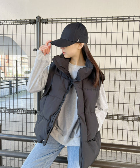 VARZAR(バザール)/Stud logo over fit ball cap/スタッズ ロゴ オーバーフィット ベースボール キャップ | IL5221041 | ブラック