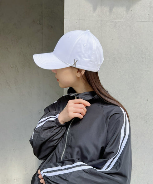 VARZAR(バザール)/Stud logo over fit ball cap/スタッズ ロゴ オーバーフィット ベースボール キャップ | IL5221041 | ホワイト