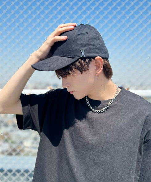 VARZAR(バザール)/Stud logo over fit ball cap/スタッズ ロゴ オーバーフィット ベースボール キャップ | IL5221041 | ブラック