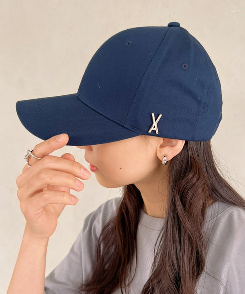 VARZAR(バザール)/Stud logo over fit ball cap/スタッズ ロゴ オーバーフィット ベースボール キャップ | IL5221041 | ネイビー