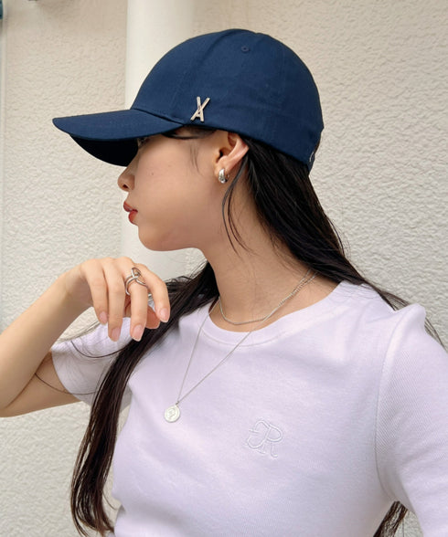 VARZAR(バザール)/Stud logo over fit ball cap/スタッズ ロゴ オーバーフィット ベースボール キャップ | IL5221041 | ネイビー