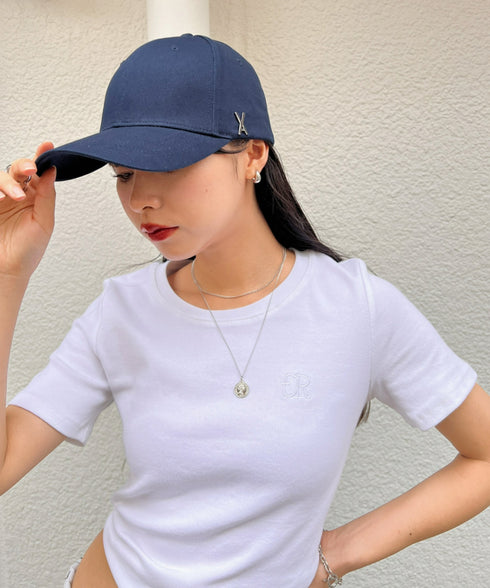 VARZAR(バザール)/Stud logo over fit ball cap/スタッズ ロゴ オーバーフィット ベースボール キャップ | IL5221041 | ネイビー