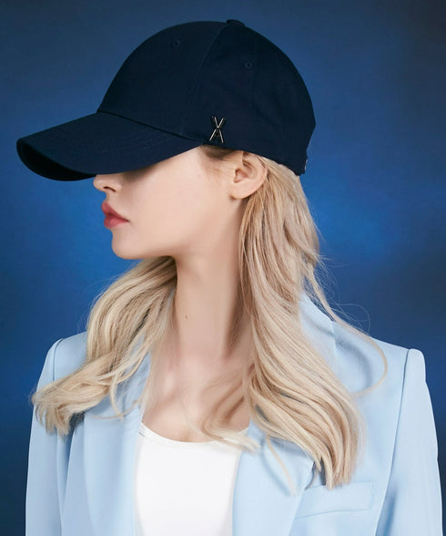 VARZAR(バザール)/Stud logo over fit ball cap/スタッズ ロゴ オーバーフィット ベースボール キャップ | IL5221041 | ネイビー