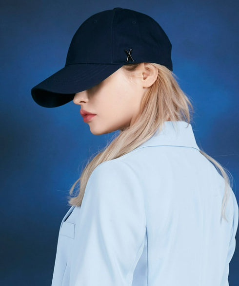 VARZAR(バザール)/Stud logo over fit ball cap/スタッズ ロゴ オーバーフィット ベースボール キャップ | IL5221041 | ネイビー