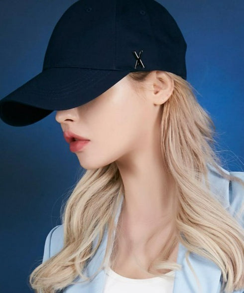 VARZAR(バザール)/Stud logo over fit ball cap/スタッズ ロゴ オーバーフィット ベースボール キャップ | IL5221041 | ネイビー