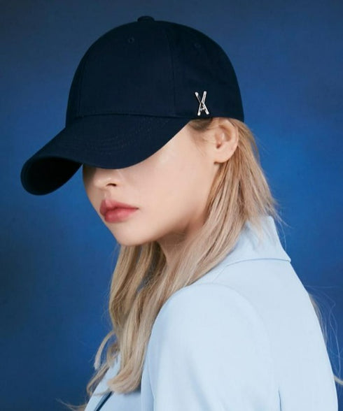 VARZAR(バザール)/Stud logo over fit ball cap/スタッズ ロゴ オーバーフィット ベースボール キャップ | IL5221041 | ネイビー