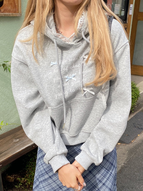 裏起毛リボンポイントフーディー | SL2244669 | グレー