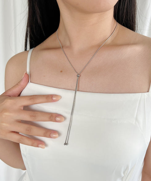 【ステンレス】スライダーボウタイロングネックレス | IS4221732 | シルバー