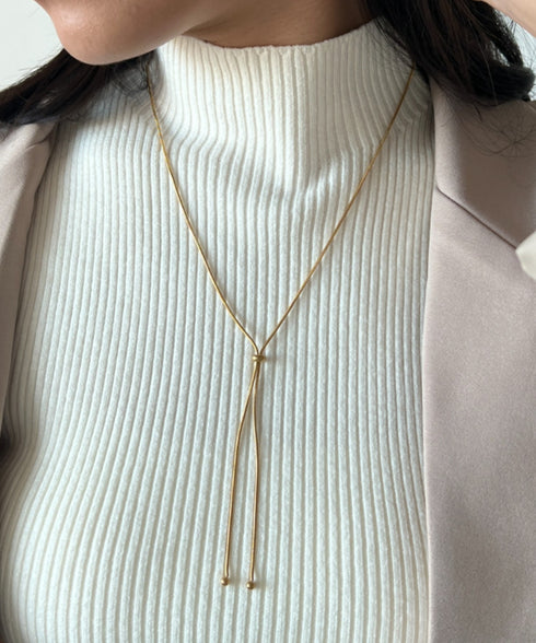 【ステンレス】スライダーボウタイロングネックレス | IS4221732 | ゴールド