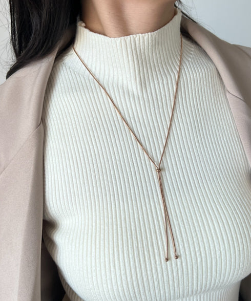 【ステンレス】スライダーボウタイロングネックレス | IS4221732 | ピンク