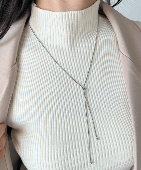 【ステンレス】スライダーボウタイロングネックレス | IS4221732 | シルバー