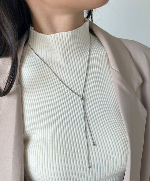 【ステンレス】スライダーボウタイロングネックレス | IS4221732 | シルバー