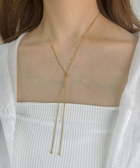 【ステンレス】スライダーボウタイロングネックレス | IS4221732 | ゴールド