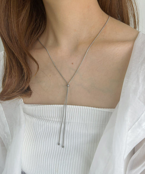 【ステンレス】スライダーボウタイロングネックレス | IS4221732 | シルバー