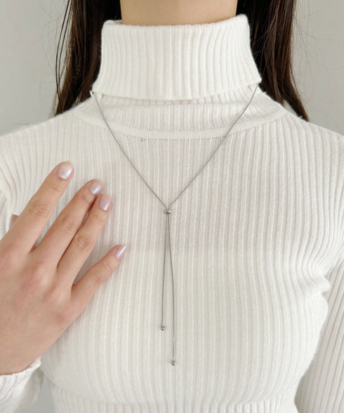 【ステンレス】スライダーボウタイロングネックレス | IS4221732 | シルバー