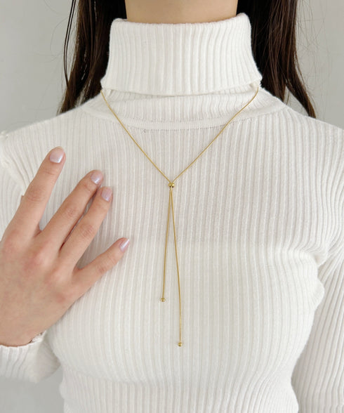 【ステンレス】スライダーボウタイロングネックレス | IS4221732 | ゴールド