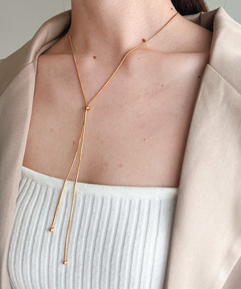 【ステンレス】スライダーボウタイロングネックレス | IS4221732 | ピンク