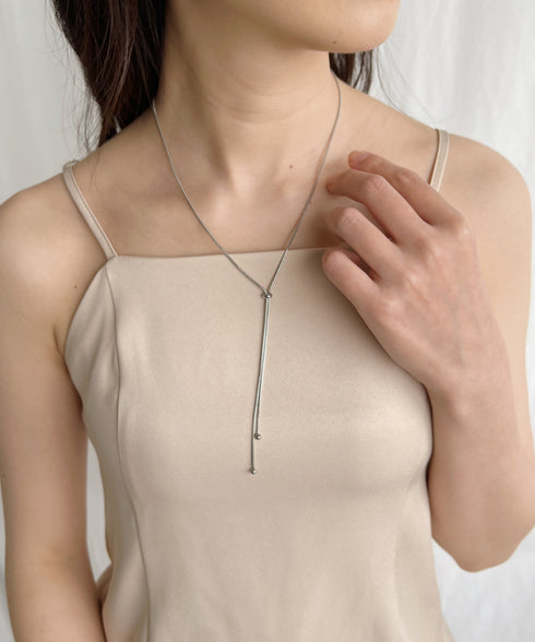 【ステンレス】スライダーボウタイロングネックレス | IS4221732 | シルバー