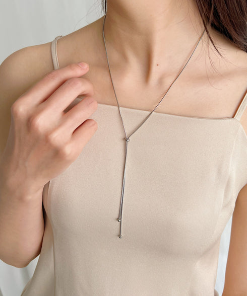 【ステンレス】スライダーボウタイロングネックレス | IS4221732 | シルバー