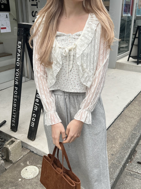 小花柄フレアキャミソール | SL2251660 | グレー