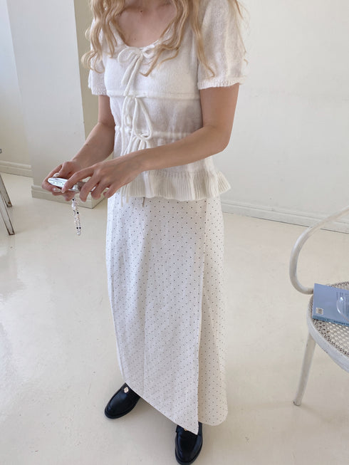 リボンパフスリーブ半袖ニット | SL2252613 | アイボリー