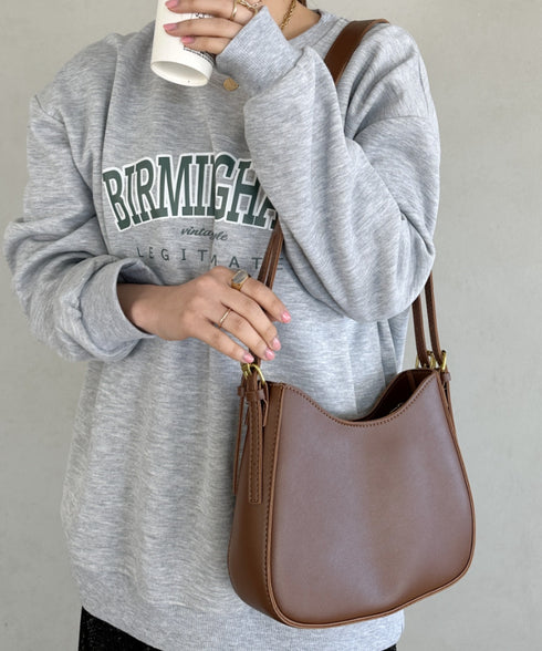 leather big belt shoulder bag/PU太ベルトショルダーバッグ | CL1221910 | ブラウン