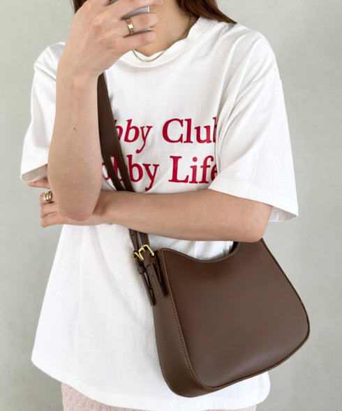 leather big belt shoulder bag/PU太ベルトショルダーバッグ | CL1221910 | ブラウン
