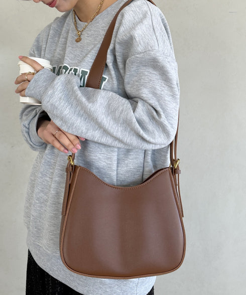 leather big belt shoulder bag/PU太ベルトショルダーバッグ | CL1221910 | ブラウン