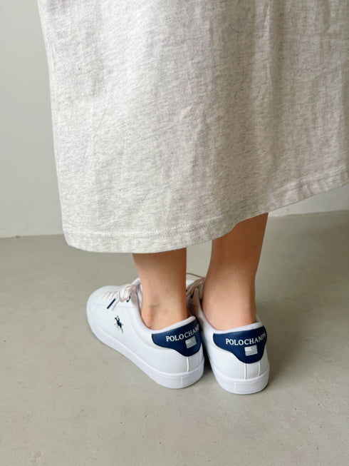 【POLOCHAMPS/ポロチャンプス】別注 ワンポイント刺繍 ローカット コートスニーカー | CL3233033 | ネイビー