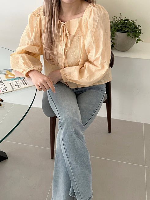 スクエアネックパフスリーブブラウス | SL2251607 | オレンジ