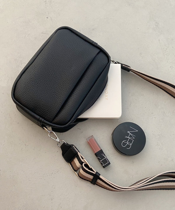 square leather shoulder bag/PUスクエアミニショルダーバッグ | CL1223288 | ブラック